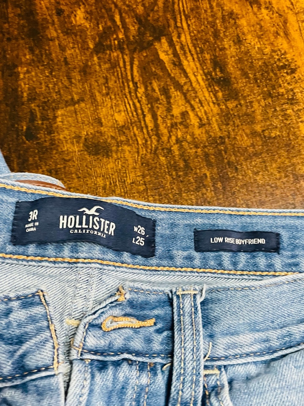 Hollister Light Blue Low Rise Boyfriend Jeans